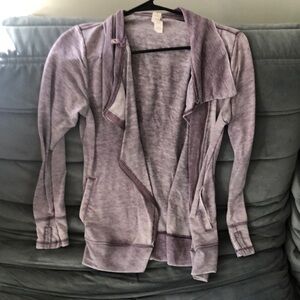 light purple zip up top